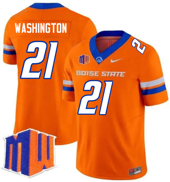 Zion Washington Jersey, Boise State Broncos #21 Zion Washington Football Jersey College Uniforms-Ora